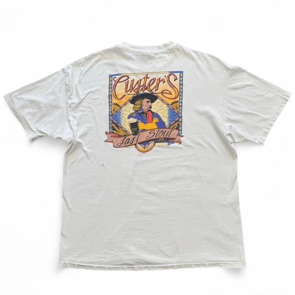 Vintage 1995 Montana Brewing Company Custers Last Stout Beer T-shirt XL 23x29